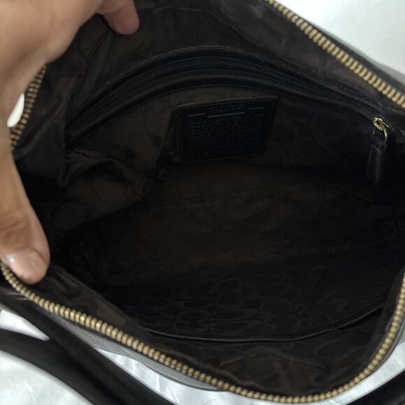 Vintage Coach 6951 Shoulder Bag Handbag Leather Black Y2K - Picture 9 of 15